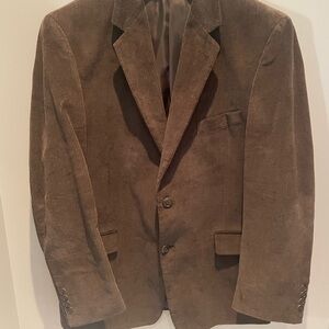Adolfo Brown Corduroy Blazer 44R – Classic Cotton Sport Coat